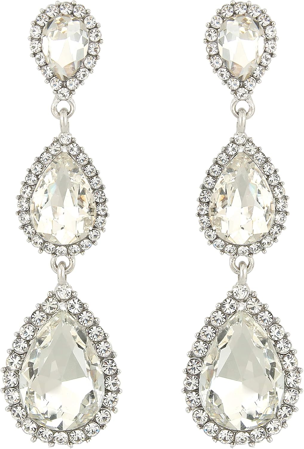 Thumbnail 6 de Boucles d’oreilles Clearine Femme « Triple Goutte d’Eau » en cristal autrichien strass