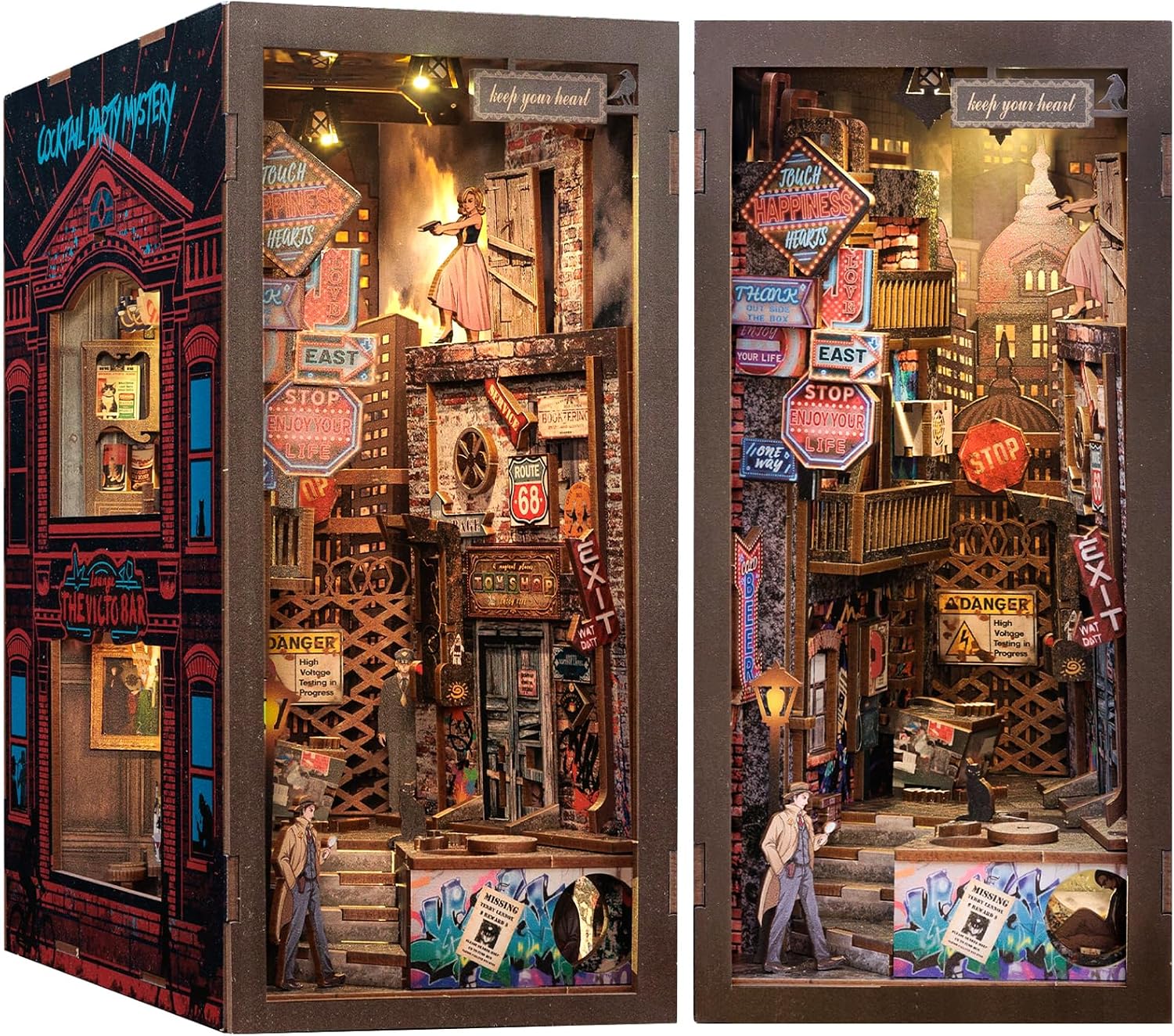 Detalle de CUTEBEE The Long Goodbye, kit book nook LED