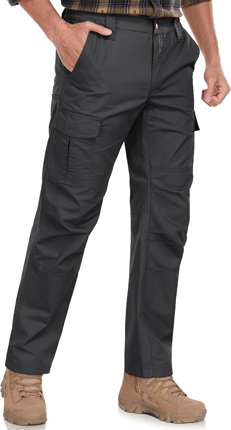 Detalle de Mens Cargo Work Pants Durable Ripstop Tactical Pants with 7 Pockets (Water & Stain Resistant)
