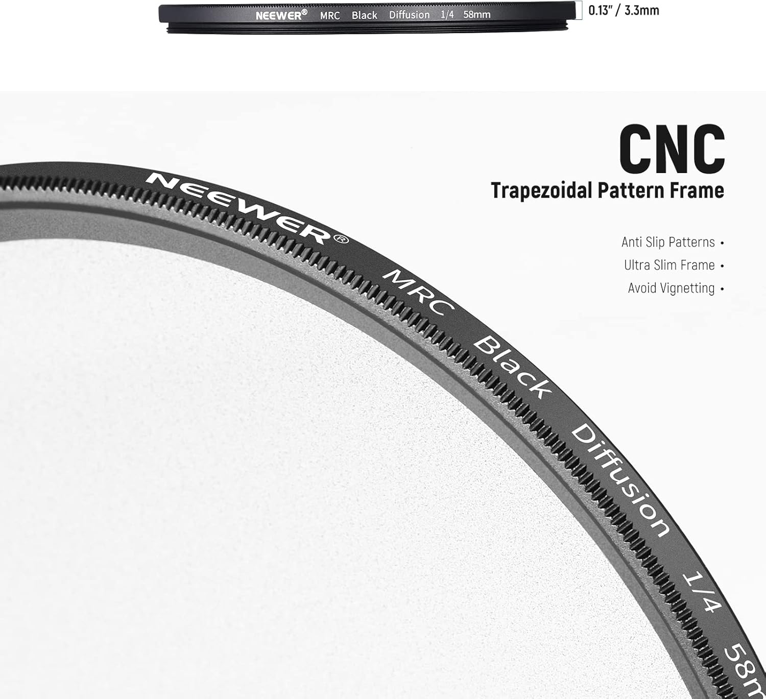 Thumbnail 6 de NEEWER 58mm Black Diffusion 1/4 Filter for Portraits