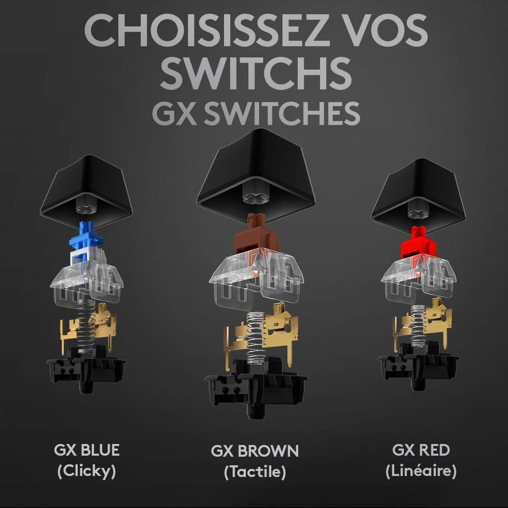 Detalle 2 de Logitech G512 Clavier Gamer Mécanique – GX Brown, RGB LIGHTSYNC, aluminium 5052, AZERTY Noir