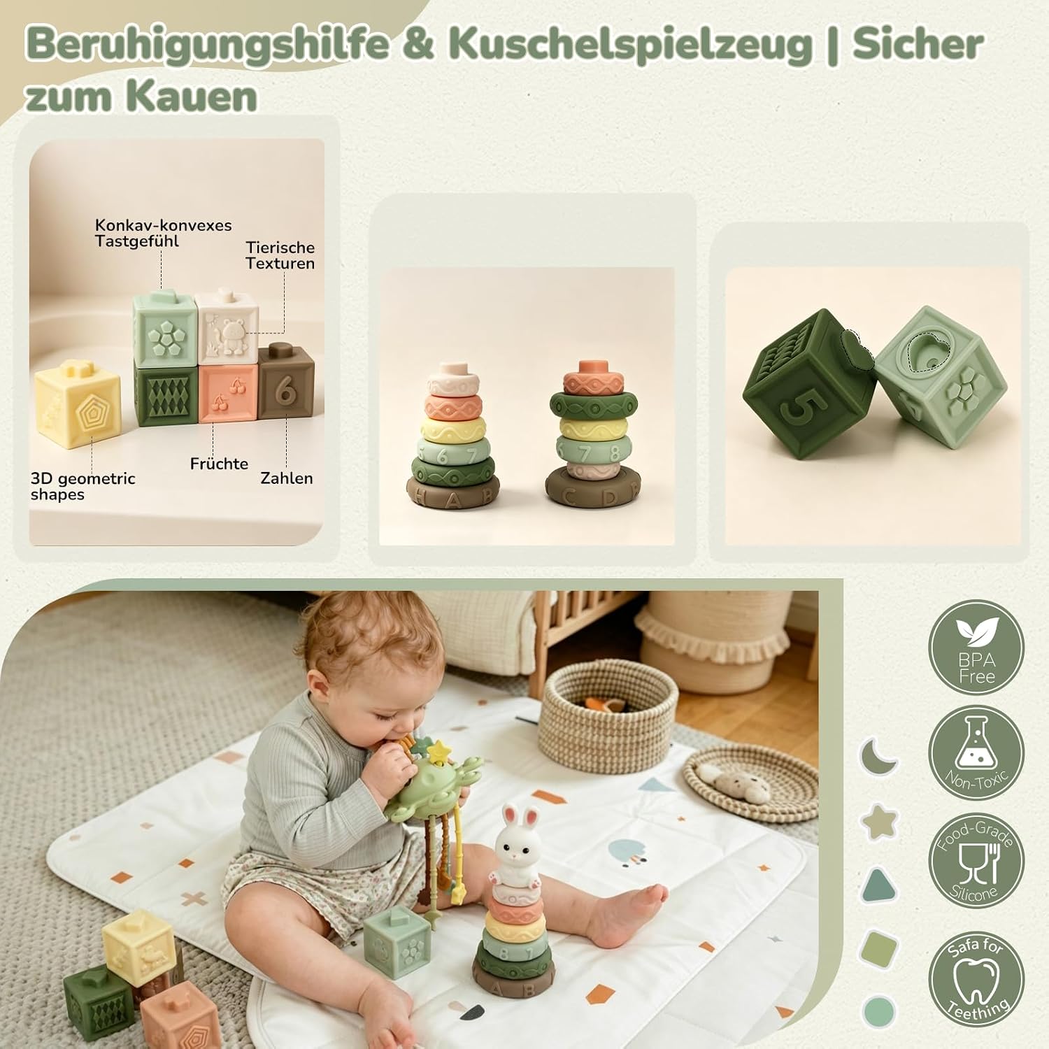 Thumbnail 4 de Auezona Montessori Spielzeug Baby ab 6 Monate – 5-in-1 Lernspielzeug für 6–12 Monate