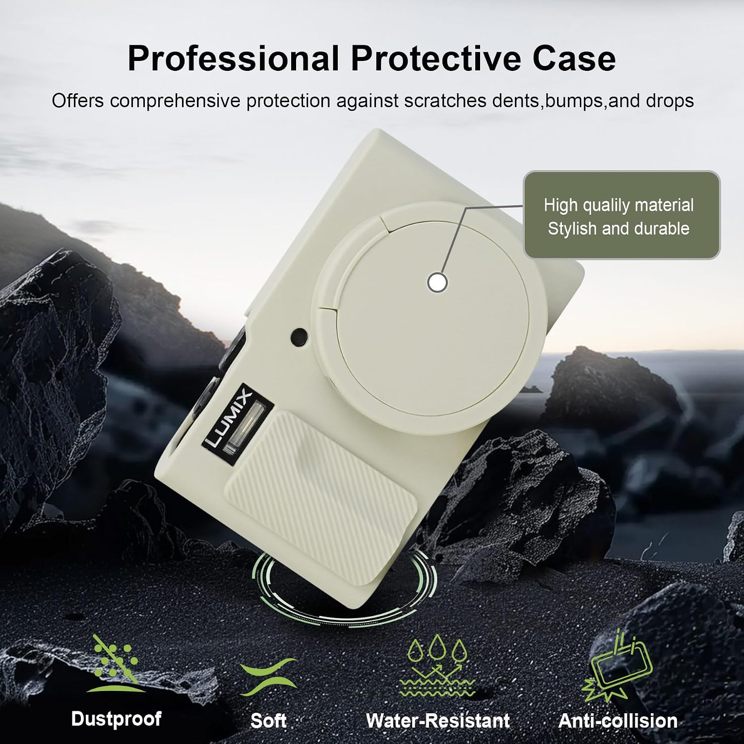 Thumbnail 5 de RAIALL Silicone Case for Panasonic LUMIX DC-TZ99 (Soft Protective Sleeve, Off White)