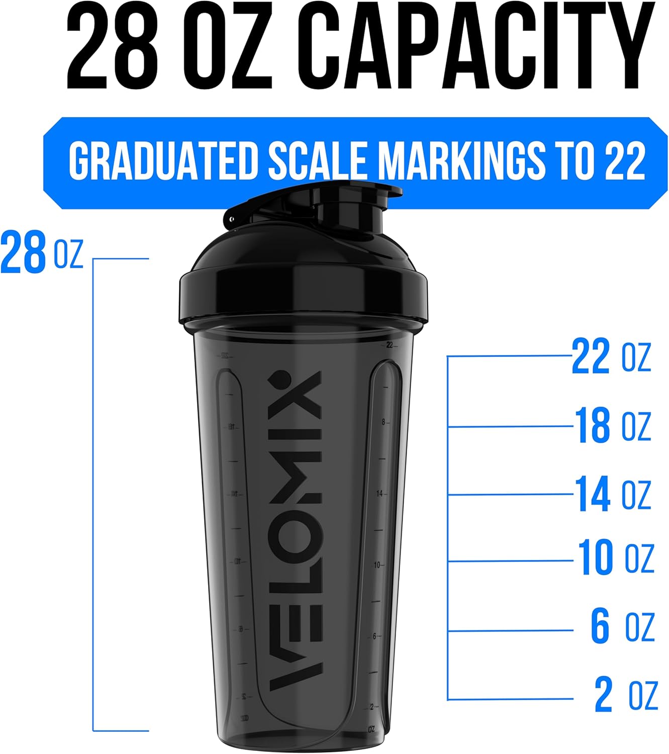 Detalle de VELOMIX 28 oz Protein Shaker 🥤