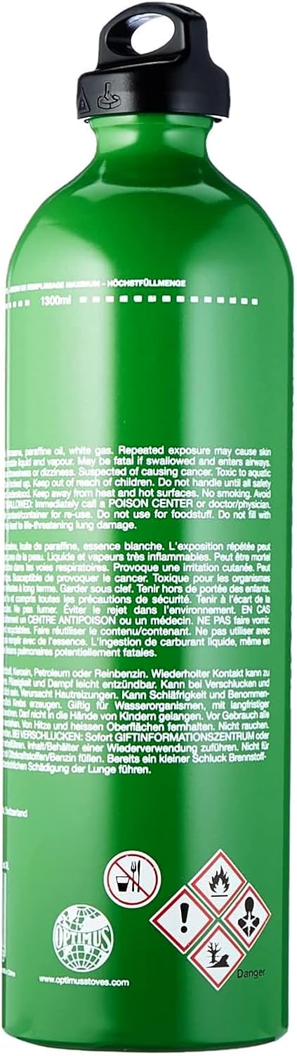 Detalle 2 de Optimus Brennstoffflasche Xl – aluminiowa butelka na paliwo 1,5 l z zabezpieczeniem dziecięcym