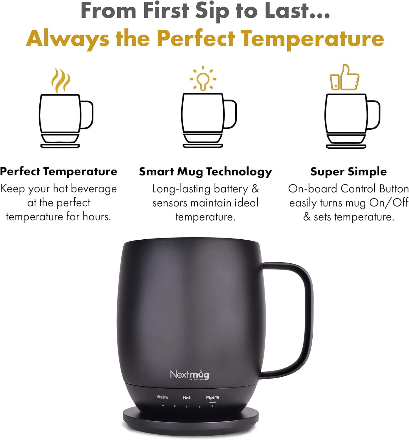 Detalle 2 de Nextmug 14 oz self-heating coffee mug