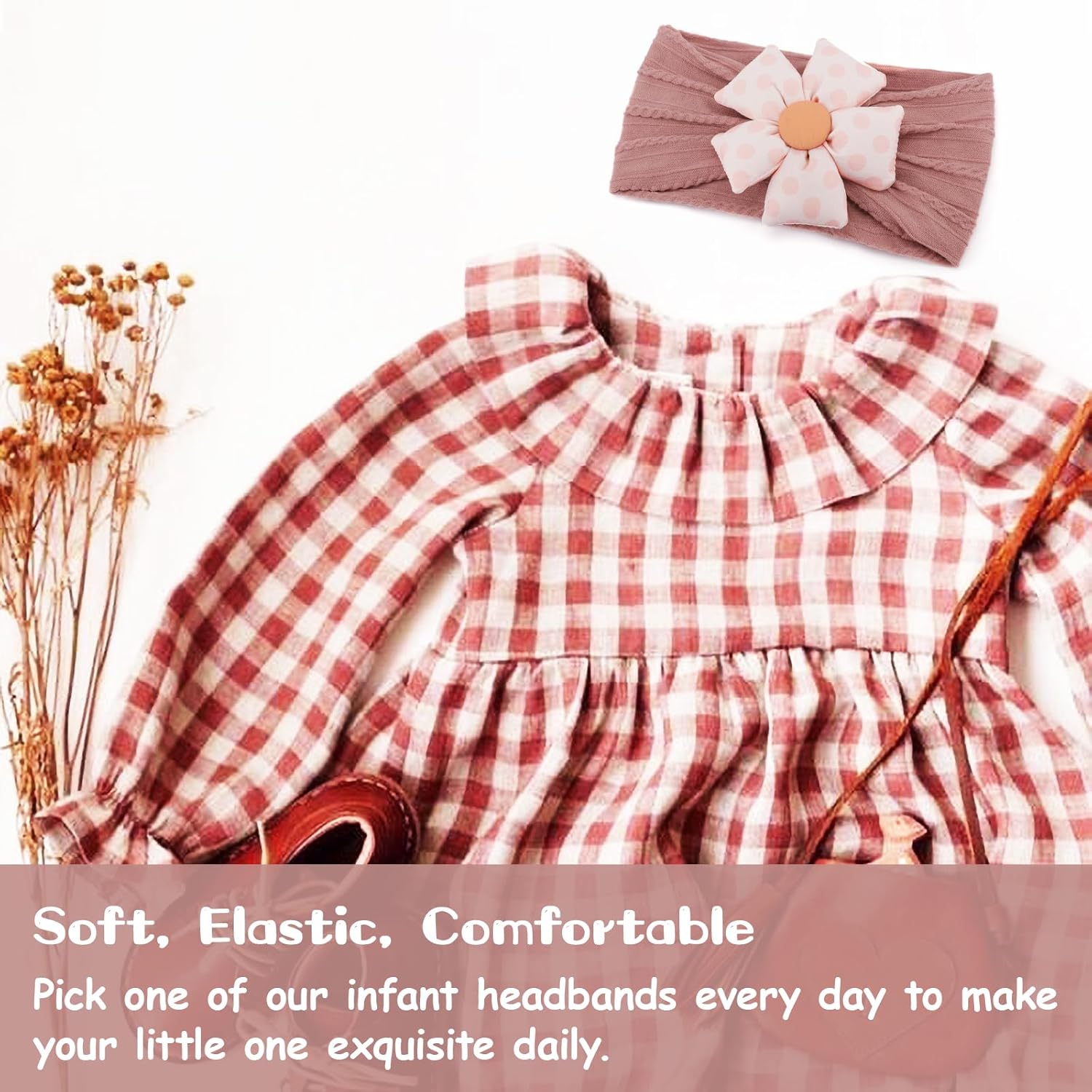 Thumbnail 6 de DRESHOW 3 Pack Girls Headbands – Stretchy Nylon Flower Hair Accessories