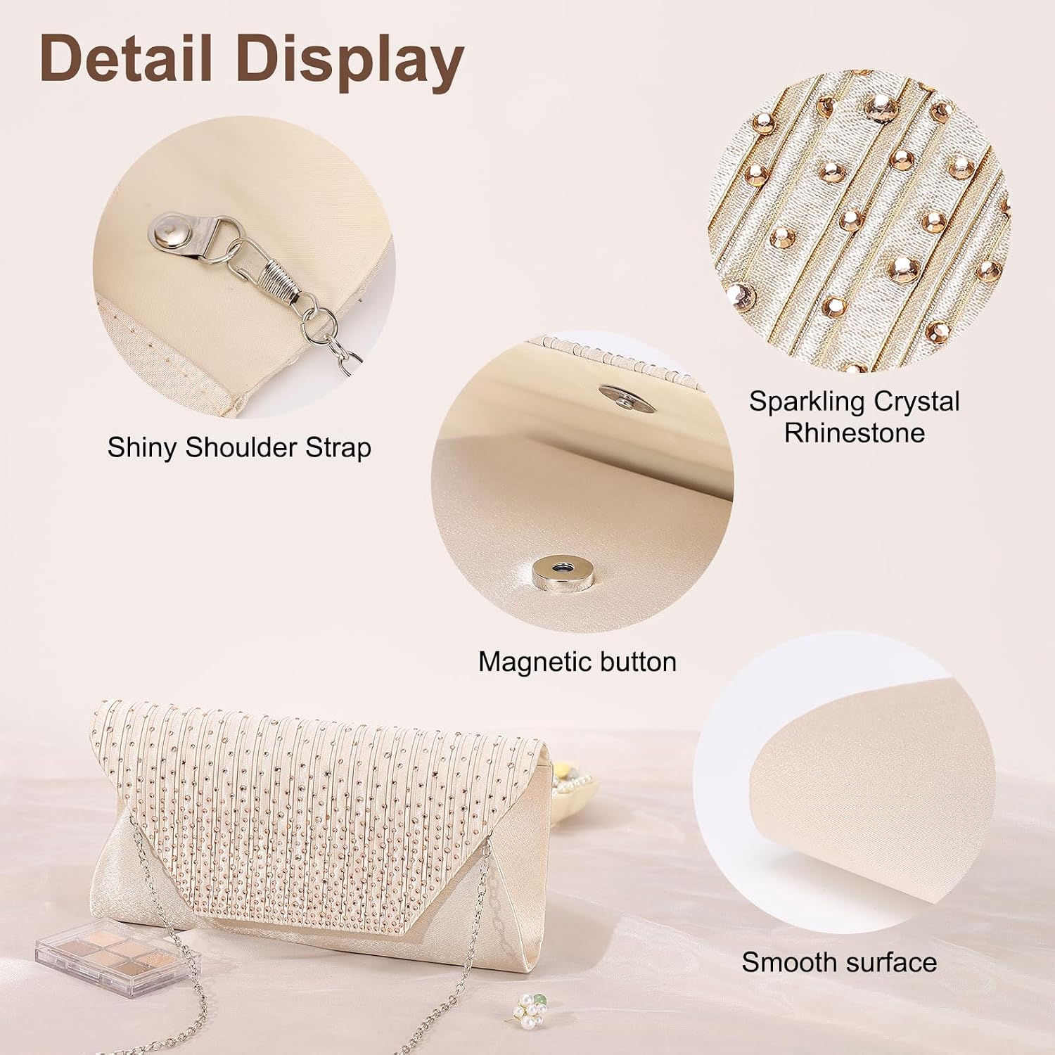 Thumbnail 3 de DTGN Evening Clutch Apricot Rhinestone