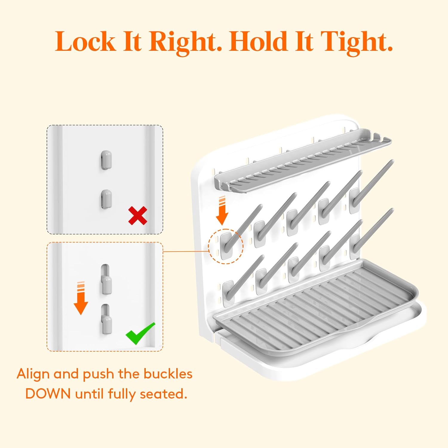 Detalle 2 de Lifewit Baby Bottle Drying Rack with 10 Pegs