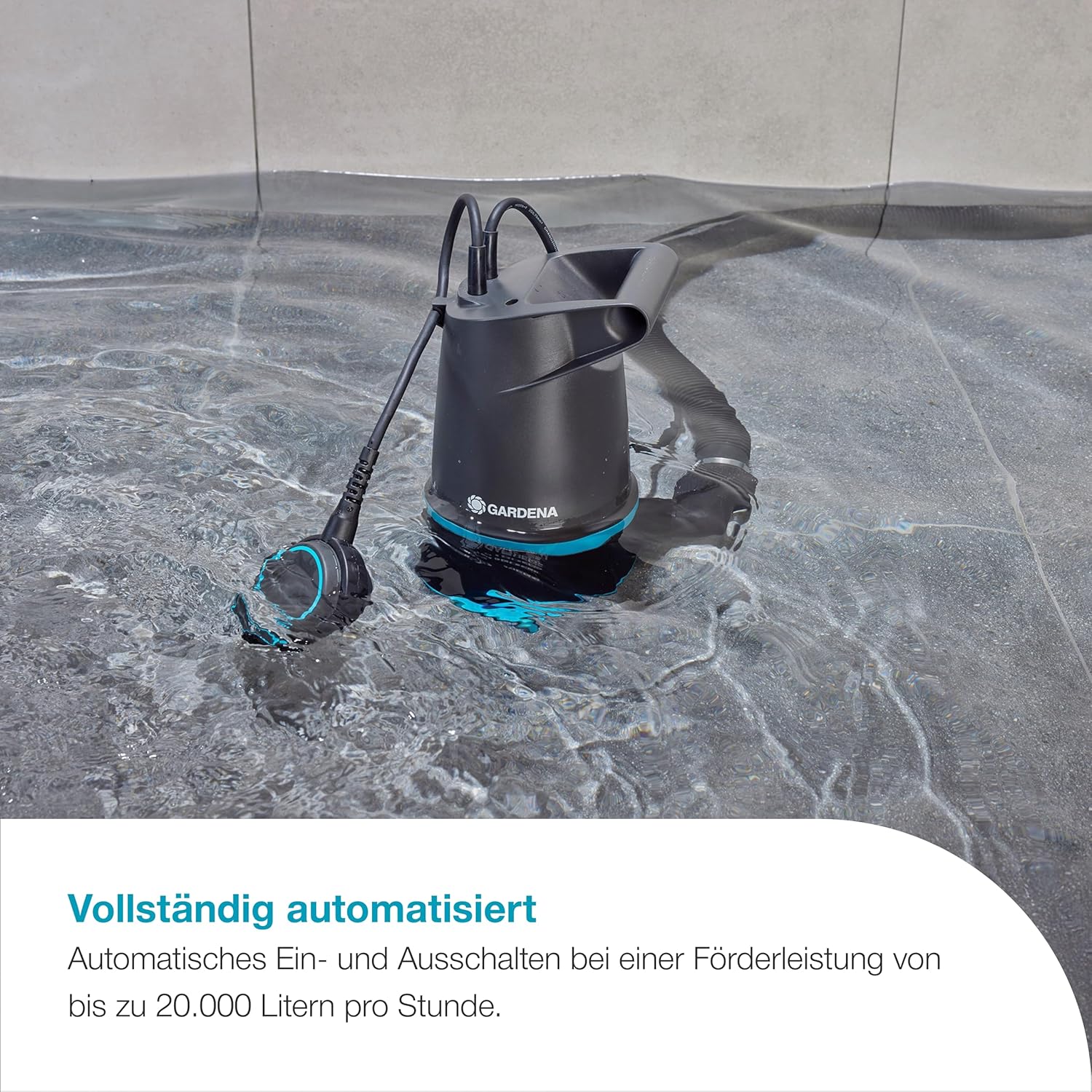 Thumbnail 4 de GARDENA 2-in-1 Klar-/Schmutzwasser-Tauchpumpe 20000 BASIC (09018-47) – 20.000 l/h mit Schwimmschalter