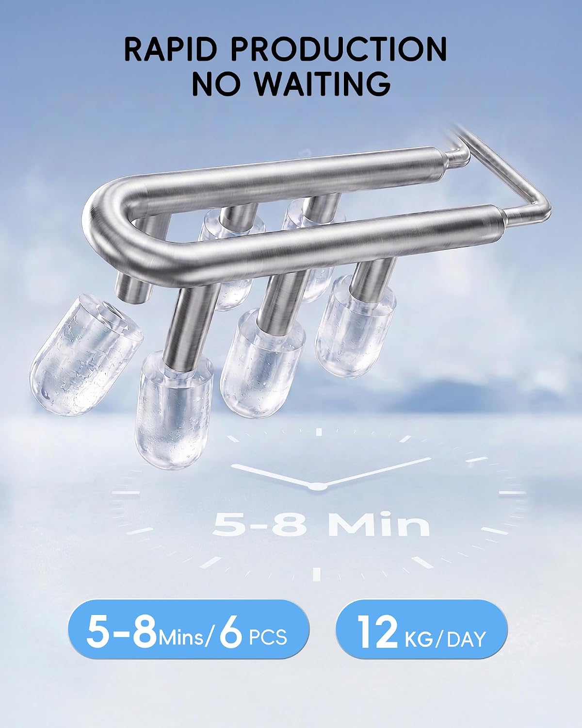 Detalle de ecozy Ice Maker Machine Countertop: Compact, colourful interface with fast ice