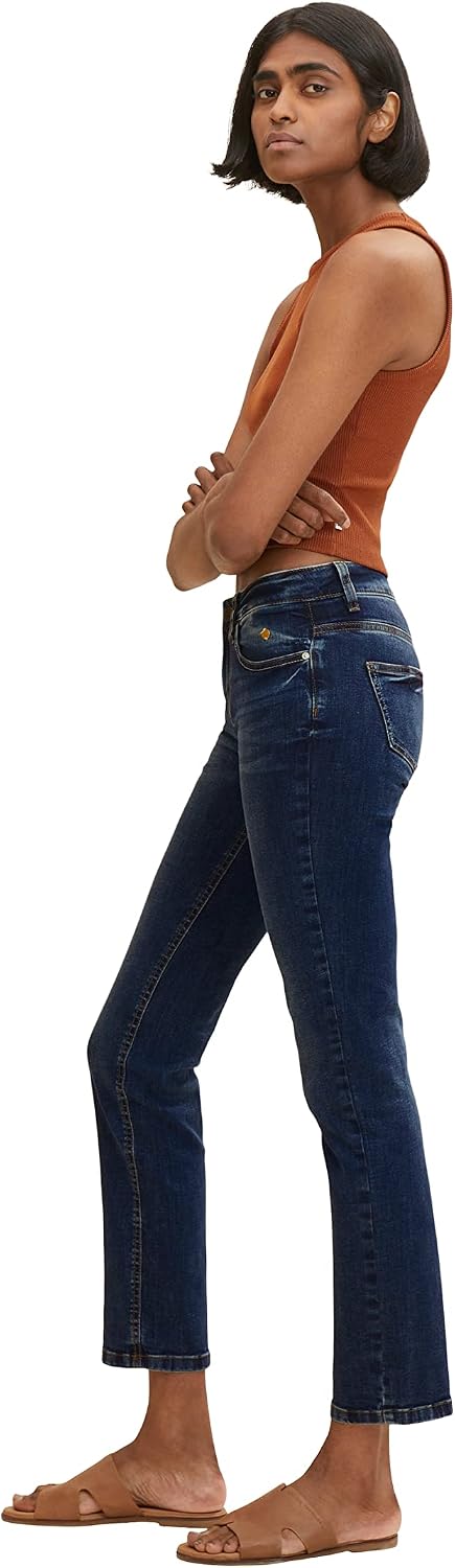 Detalle de TOM TAILOR Damen Alexa Straight Jeans im Five-Pocket-Style