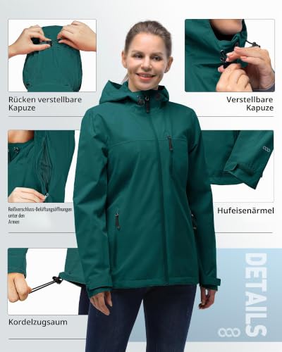Detalle 1 de 33,000ft Regenjacke Damen – wasserdicht, atmungsaktiv und packbar