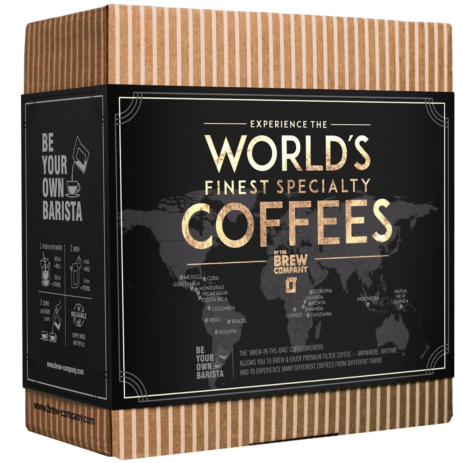 Detalle de Kaffee Geschenkset für Männer & Frauen: 7 Single-Estate & Bio-Spezialitäten im Probierset