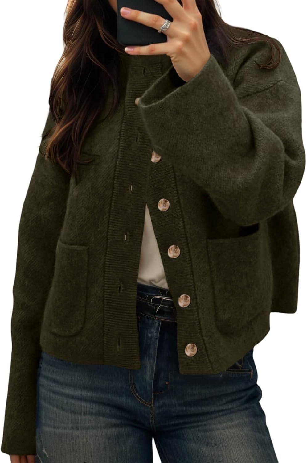 Thumbnail 2 de Cicy Bell Chunky Knit Cardigan Sweater with Pockets
