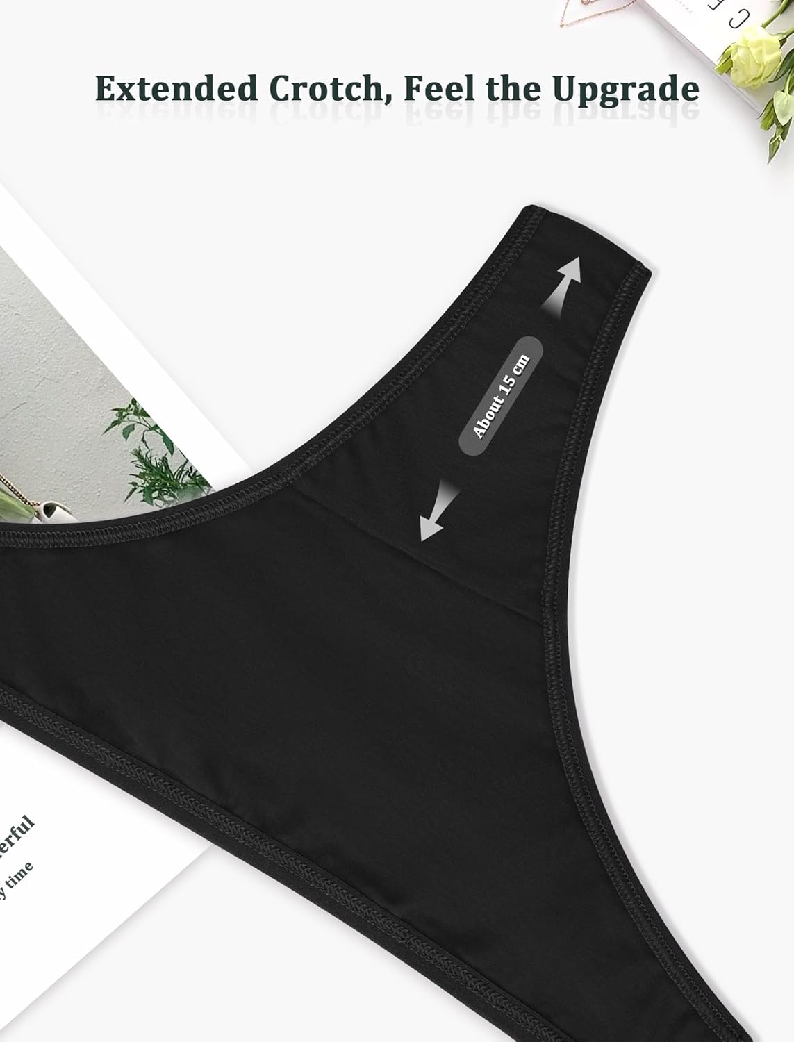 Thumbnail 3 de VOENXE Damen String Tanga aus Baumwolle (90% Baumwolle, 5er Pack) – atmungsaktiv & bequem