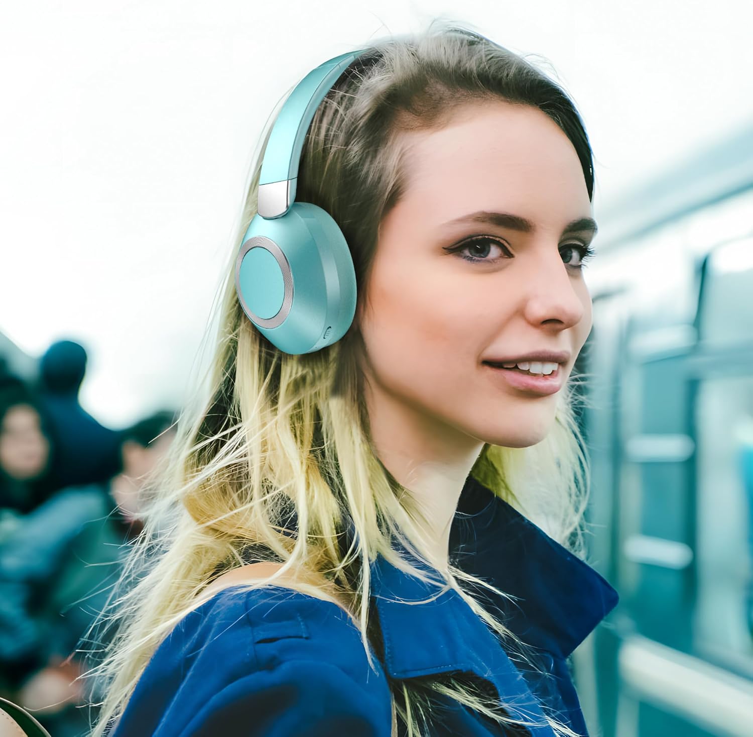 Thumbnail 5 de Lankey Sound Bluetooth-Kopfhörer mit ANC, 5.3 und bis zu 100 Std. Spielzeit (Kabellos, Light Blue)