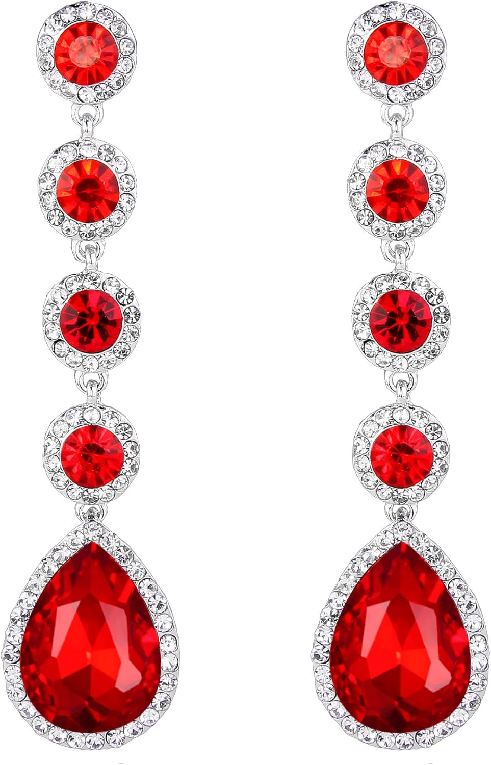 Thumbnail 5 de Boucles d’oreilles Clearine Femme Elégant Mariée en cristal goutte d’eau, ton argent