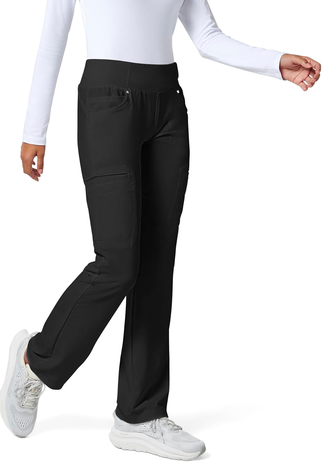 Detalle de Cherokee Iflex CK002 Women's Straight-Leg Scrub Pants, 6 Pockets, 360° Stretch