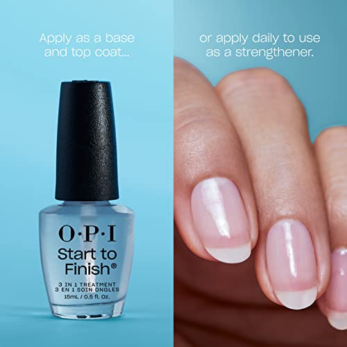 Detalle de OPI Start to Finish 3-in-1 Nail Polish Treatment: Base Coat, Top Coat, and Strengthener