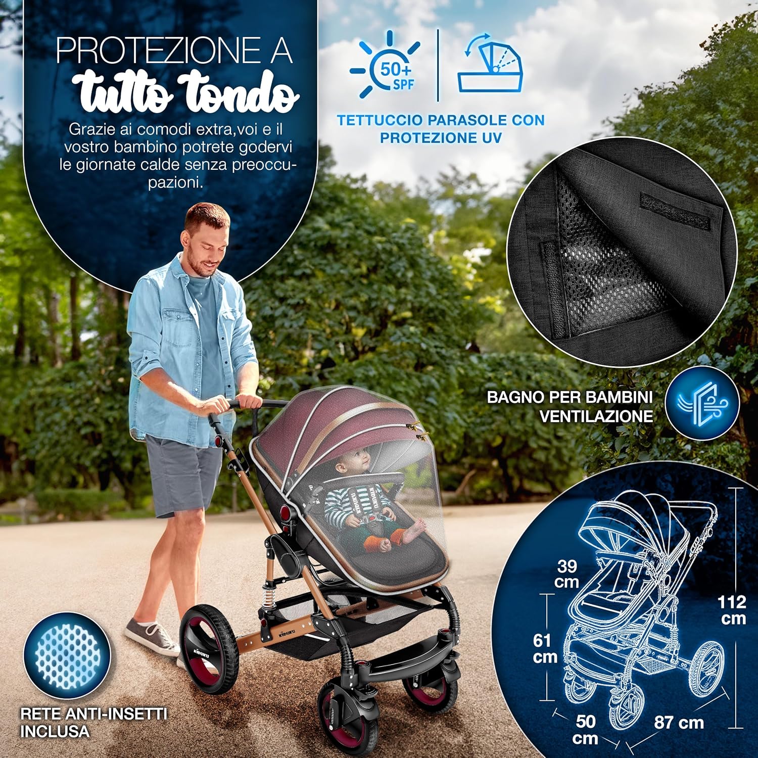 Thumbnail 1 de KIDUKU 3 in 1 Passeggino Completo Trio: versatilità, sicurezza e comfort per bambini dalla nascita a 22 kg
