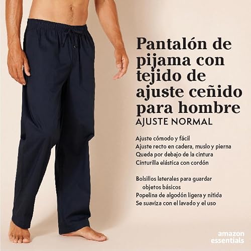 Detalle 2 de Amazon Essentials Homme Pantalon pyjama avec poches, coupe droite