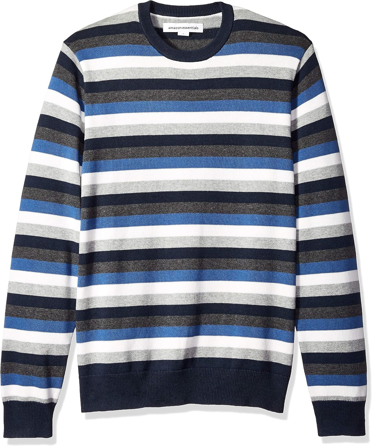 Detalle de Amazon Essentials Suéter de cuello redondo XXL, rayas multicolor