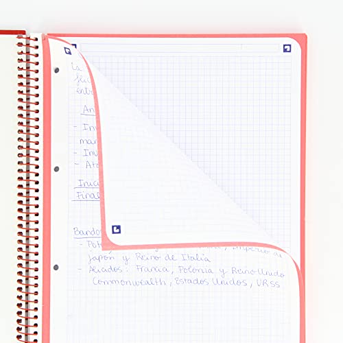 Thumbnail 4 de Oxford cuadernos A4 Pack 3, Europeanbook 1, espiral con tapas extraduras y cuadrícula 5x5, colores vivos