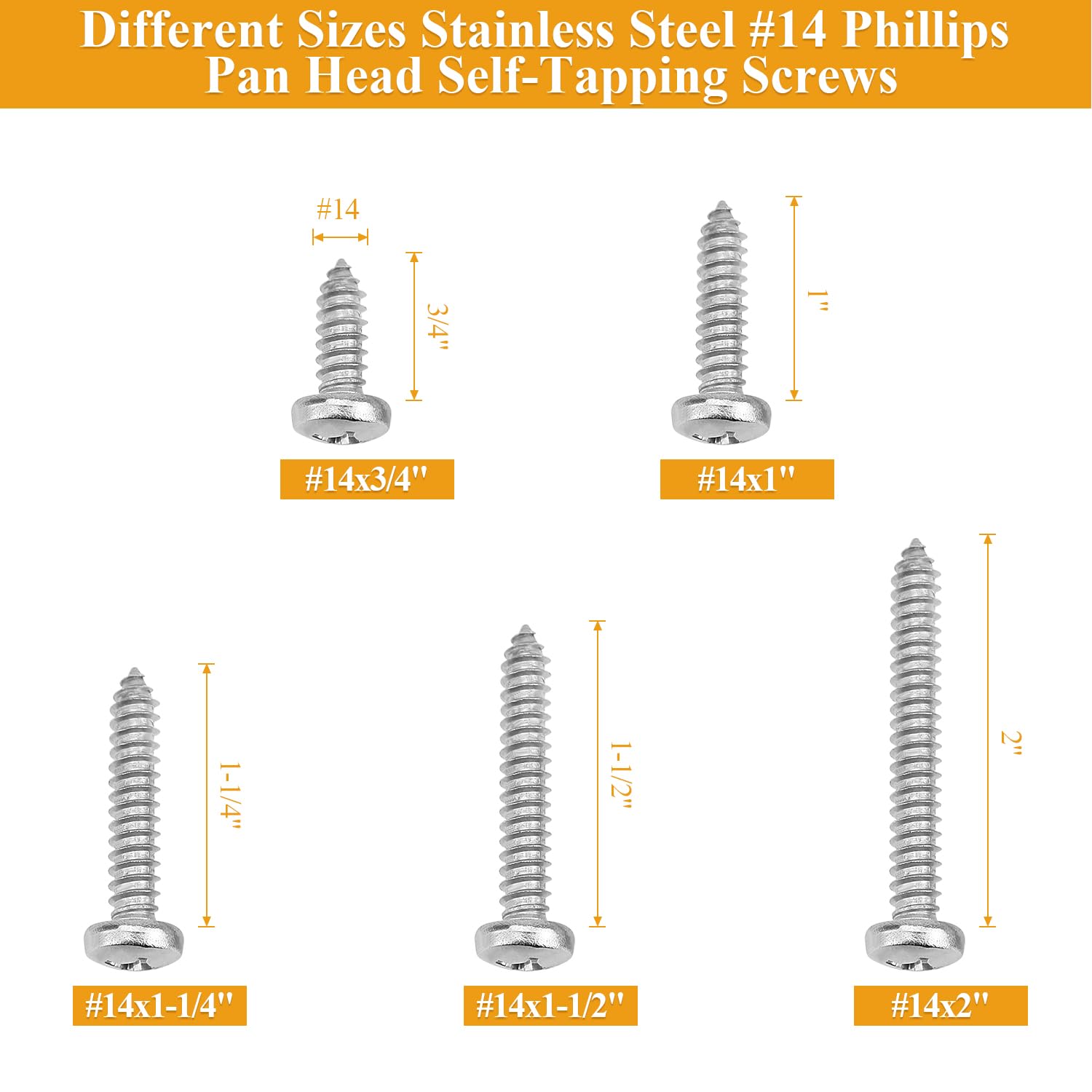 Detalle de Sutemribor Wood Screws, 304 Stainless Steel