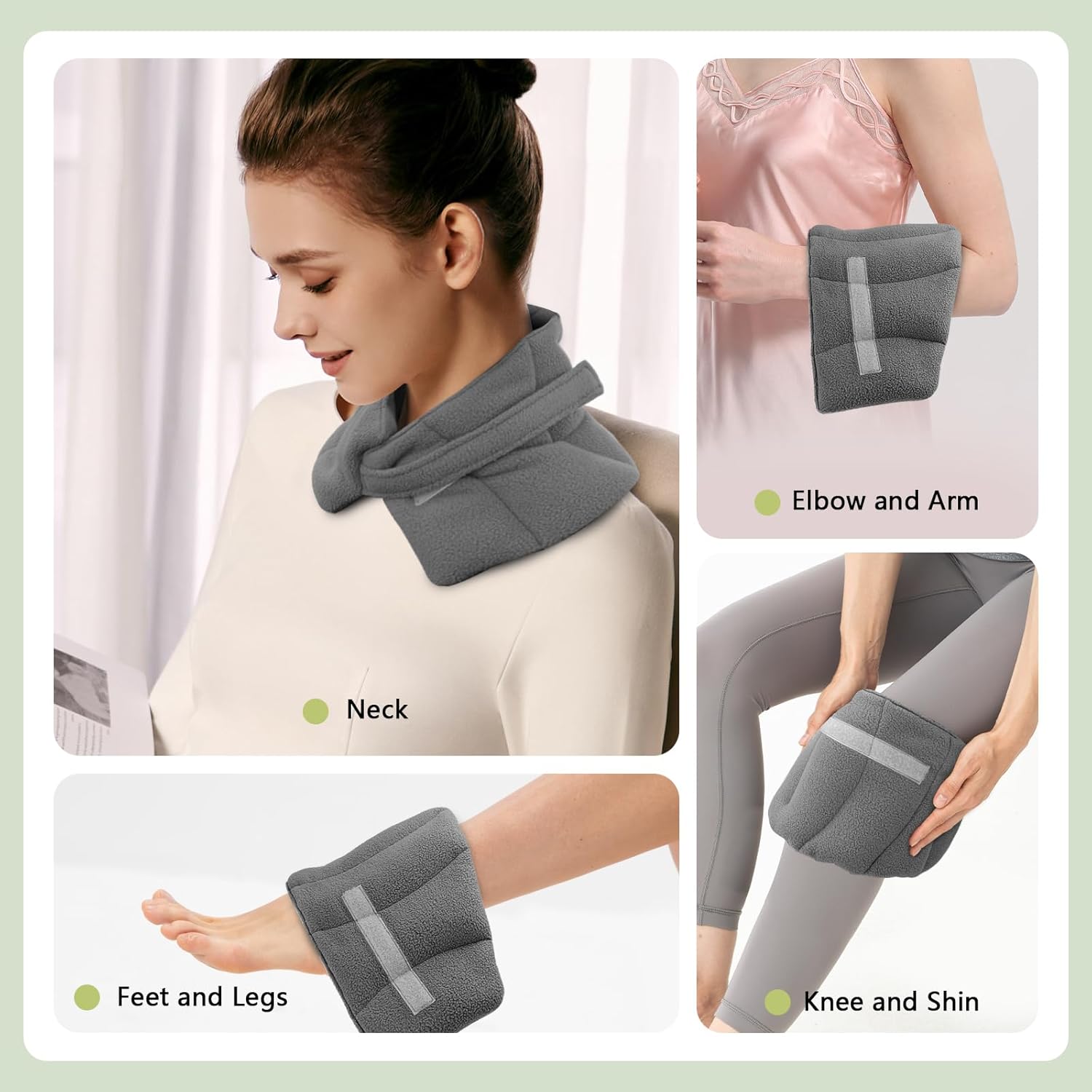 Detalle 2 de Aroma Season Microwave Heat Pad for Neck – 100% Natural Fillings, Reusable Grey