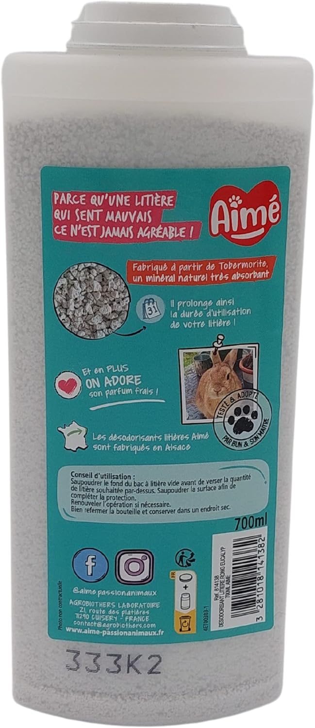 Detalle de Aimé Deodorante per Lettiera Roditore Anti Odore 700 ml con Granuli Assorbitori di Odori in Tobermorite