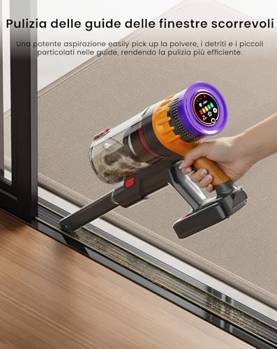 Detalle 2 de Lefant V1: Aspirapolvere Senza Fili con Filtrazione a 5 Stadi e LED Touch