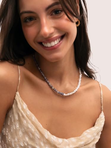 Thumbnail 1 de SINGULARU Collar Mujer Índigo Pearl Acero Baño Oro