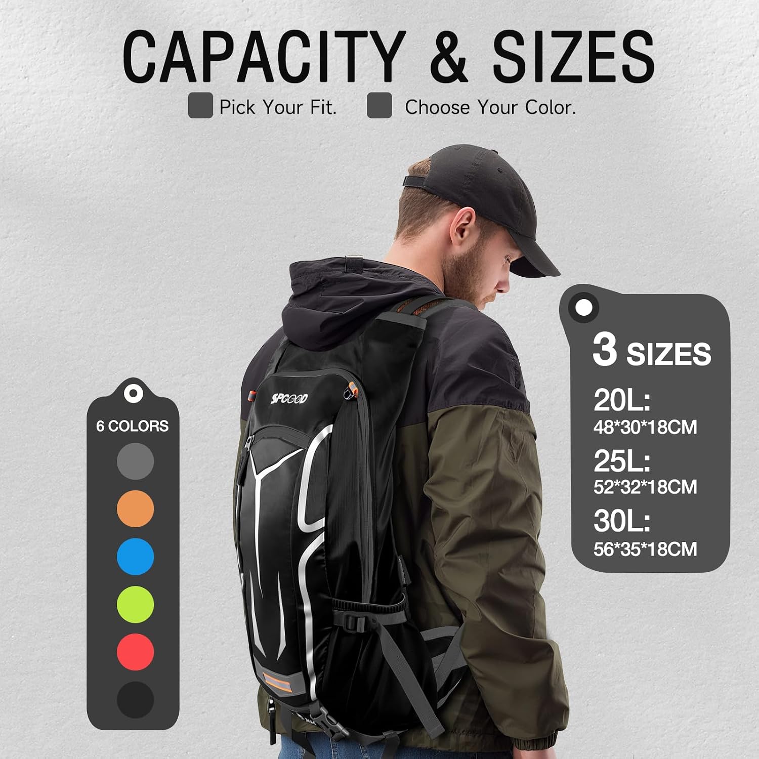 Detalle 2 de SPGOOD Fahrradrucksack 20L Multifunktional