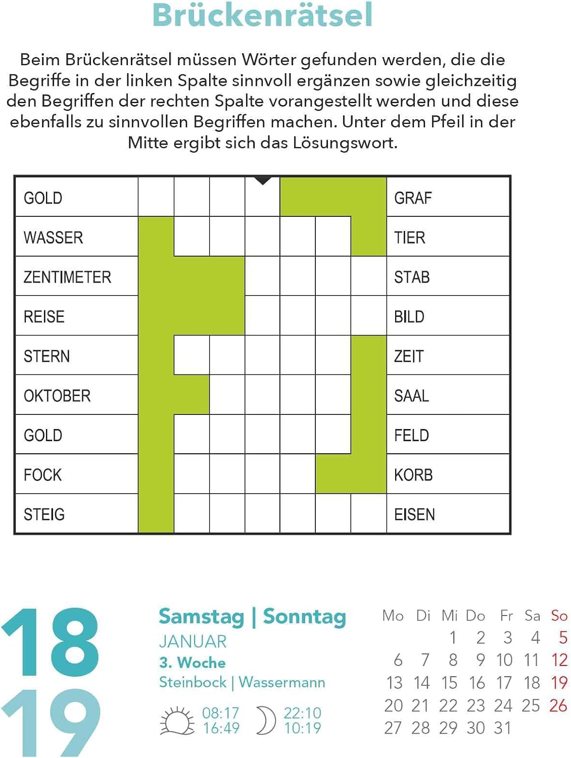 Detalle de DUMONT Stefan Heine Gehirnjogging 2025 Kalender 11,8x15,9