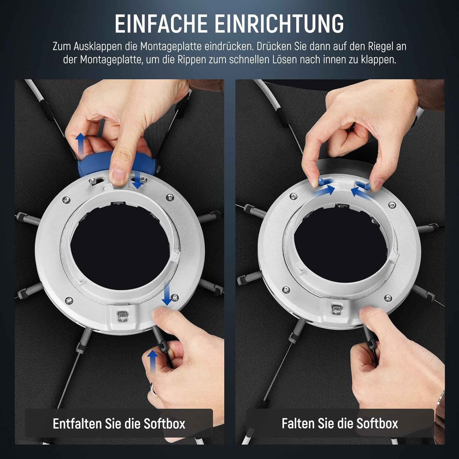 Thumbnail 1 de NEEWER 35,4" Oktagon-Parabol-Softbox mit Bowens Mount (NS92P) – für Aputure 120D, Godox SL60w Q4 u. a.