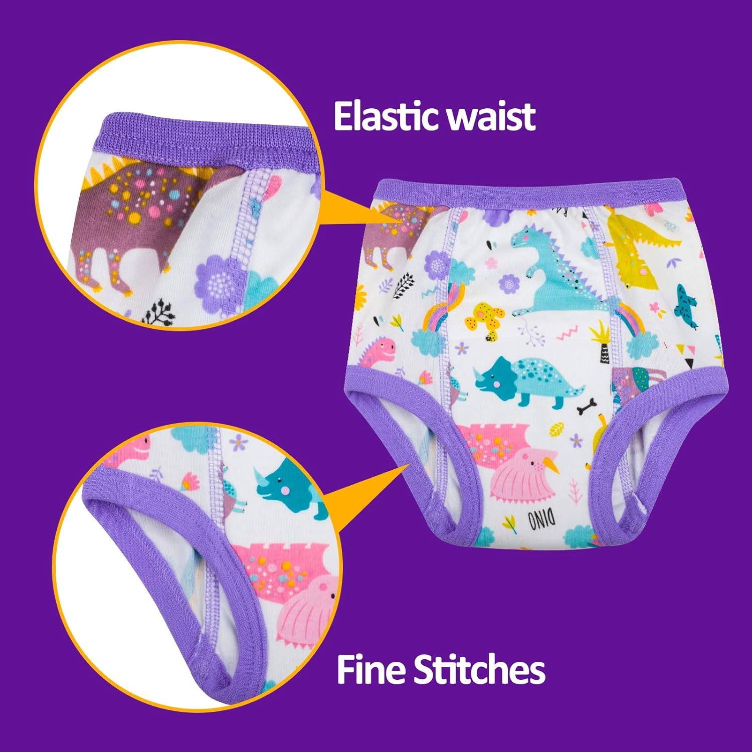 Thumbnail 3 de FLYISH DIRECT 8-Pack Cotton Potty Training Pants for Girls (Purple Unicorn) – Age 7