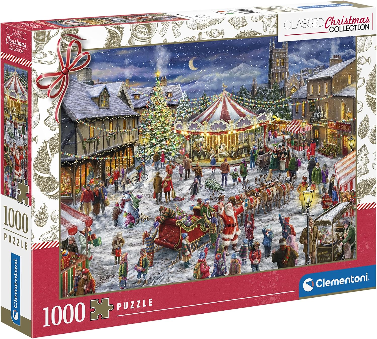 Detalle de Clementoni The Christmas Fair Puzzle (1000 Teile) 70 x 50 cm – Puzzle für Erwachsene 81505