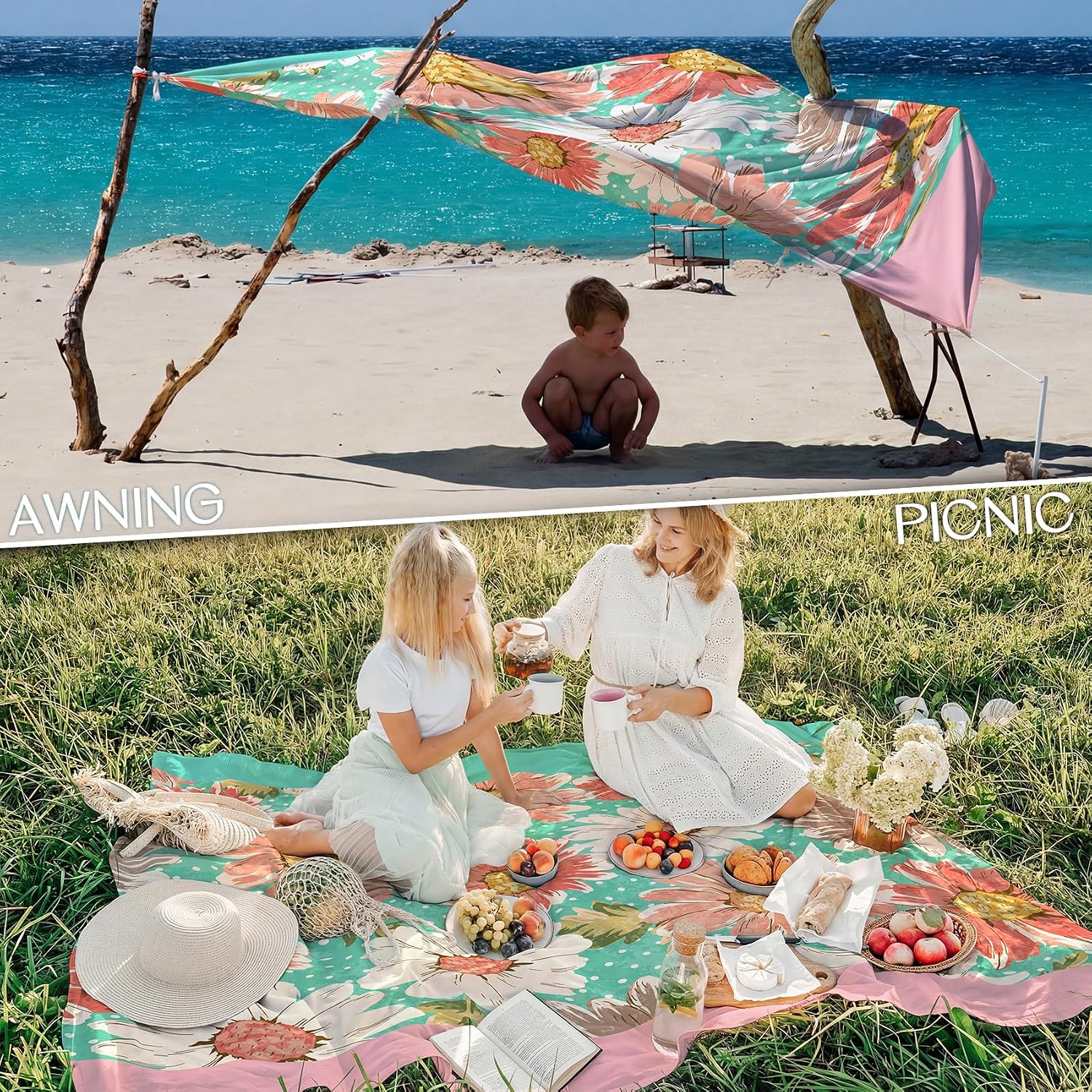 Detalle de Waterproof Sandproof Beach Blanket, 78 x 110 in