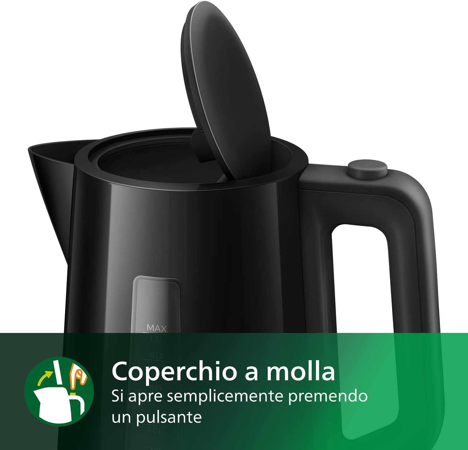 Thumbnail 4 de Philips Series 3000 Bollitore HD9318/20: 1,7 L, formato famiglia, resistenza piana, facile riempimento