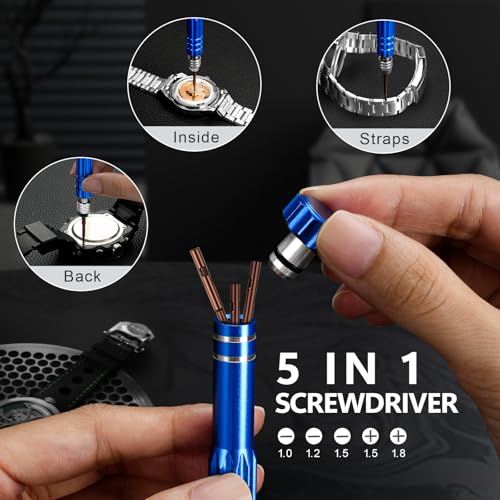 Thumbnail 7 de JOREST Watch Repair Kit + Watch Press Tool: Comprehensive Set for Home & Hobbyists