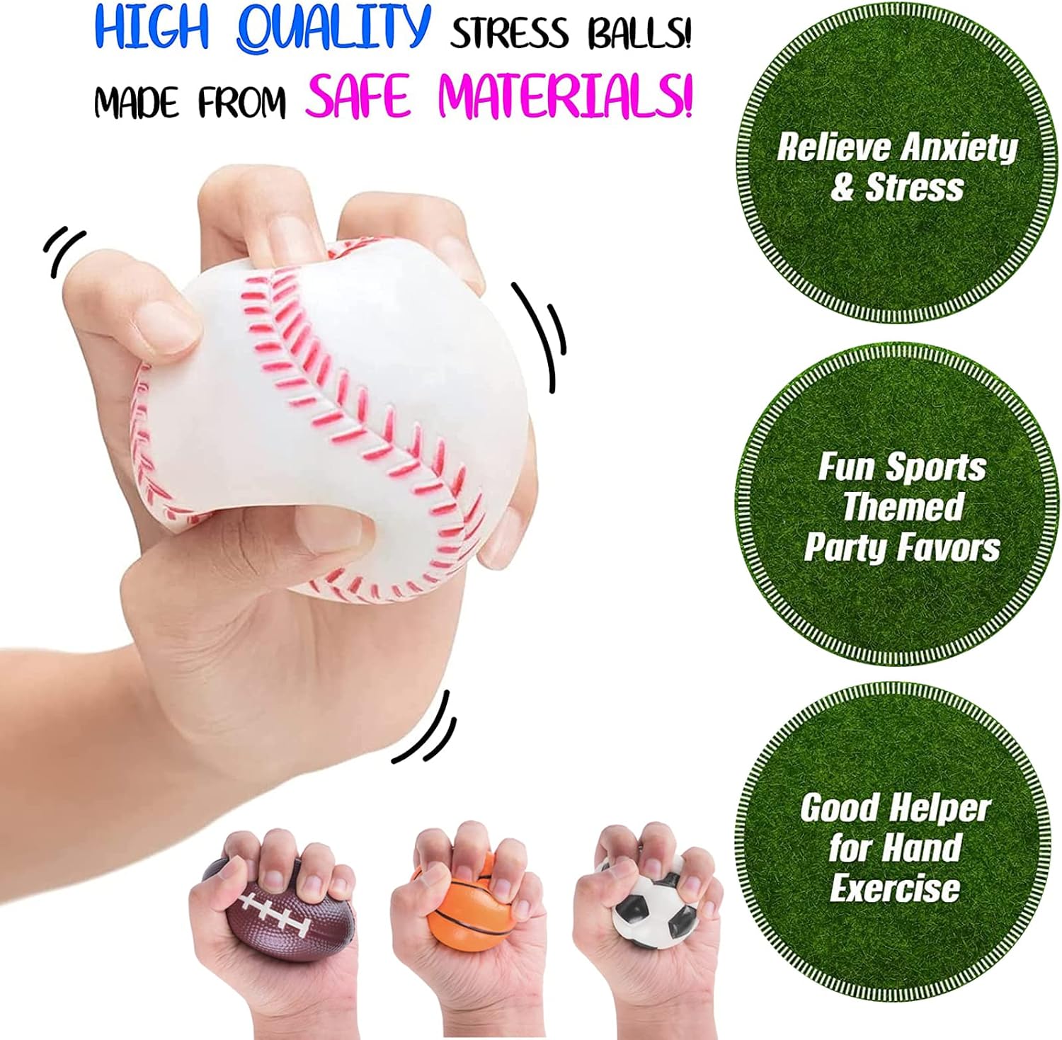Detalle de POTWPOT Soft Balls for Kids (Mini, 6.3 cm) – 12 Pack of Assorted Foam Sports Balls