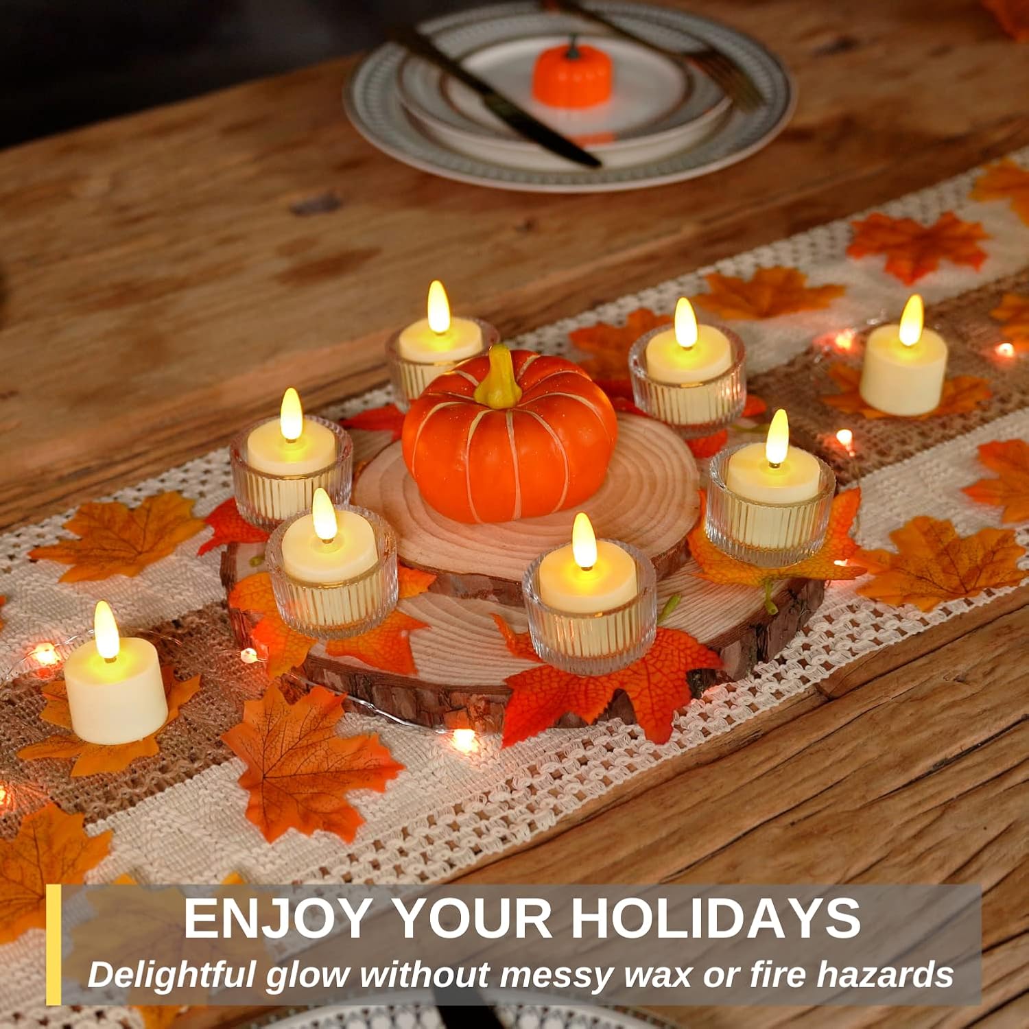 Thumbnail 4 de Homemory Rechargeable Tea Lights, 12-Pack with Remote, Timer and Warm White LEDs
