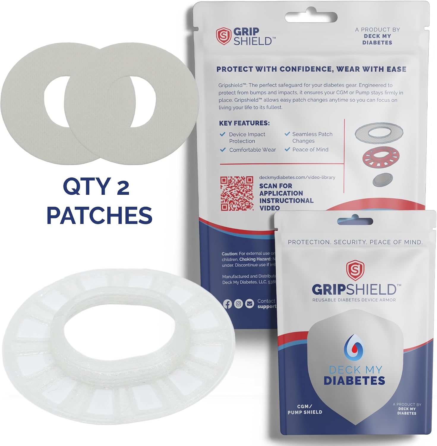 Detalle de Deck My Diabetes Dexcom G7 GripShield センサー保護カバー 柔軟TPU・再利用可能・クリスタルクリア