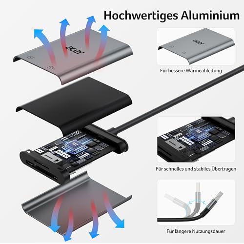 Thumbnail 4 de Acer USB 3.0 Kartenleser 2-in-1 Aluminium, 170 MB/s, USB-A