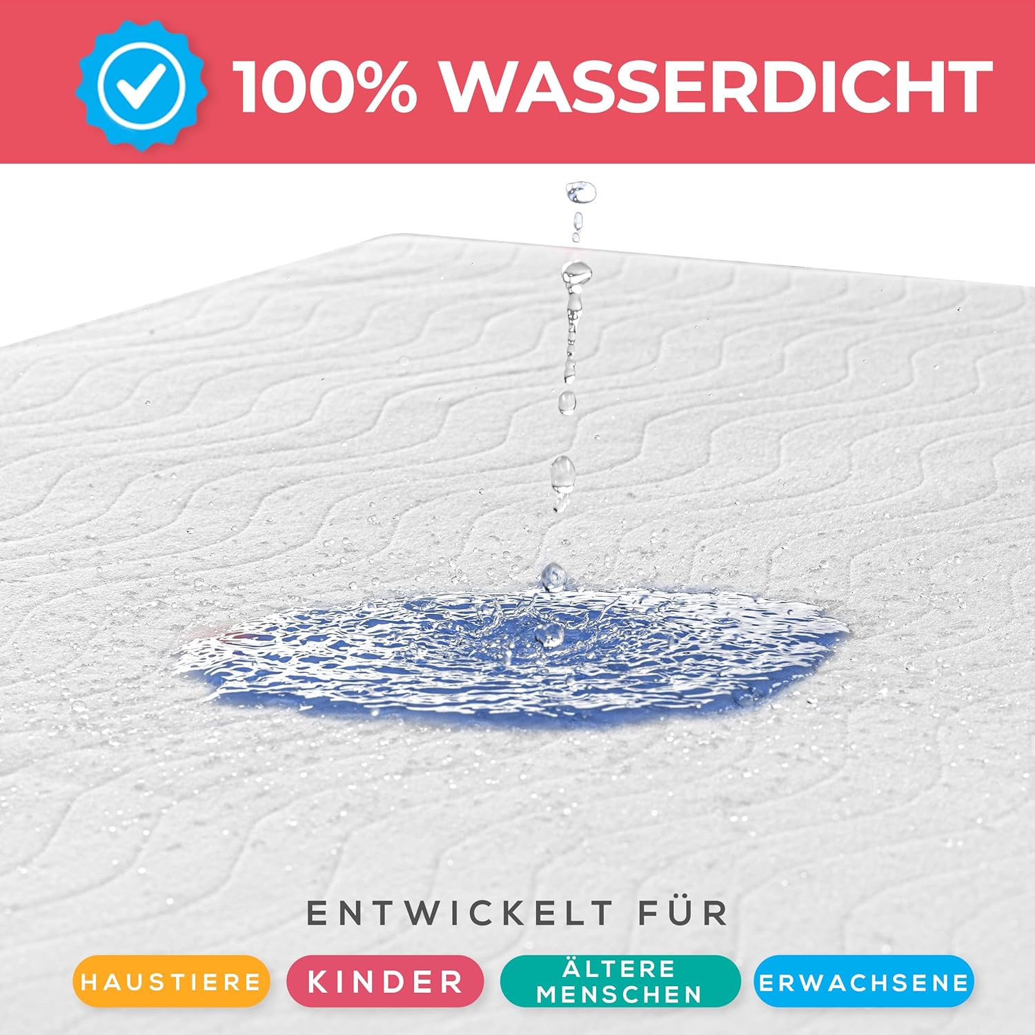 Thumbnail 1 de Utopia Bedding Bettunterlagen 75 x 90 cm (1er-Pack) Weiß/Blau – wasserdicht & waschbar als Matratzenschoner