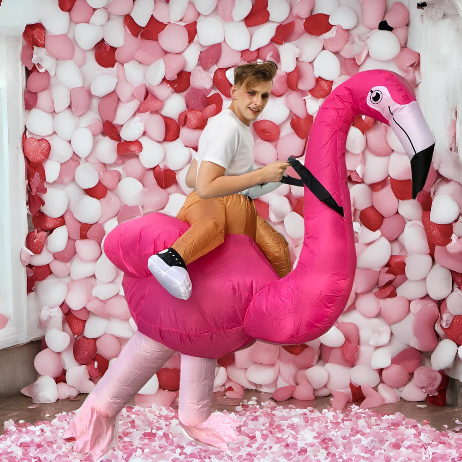 Thumbnail 3 de JASHKE Flamingo Kostüm – Aufblasbares Flamingo Kostüm für Erwachsene, 150–190 cm