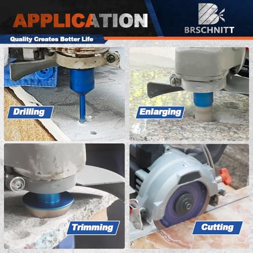 Detalle de Diamond Core Drill Bit Set by BRSCHNITT: Tile Hole Cutter Kit with M14 Thread and Diamond Blade