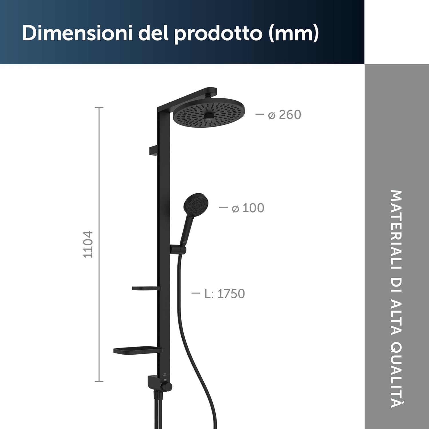 Thumbnail 6 de Ideal Standard Ceratwist Alu+ Colonna doccia – Nero Opaco, 338x501x1104 mm