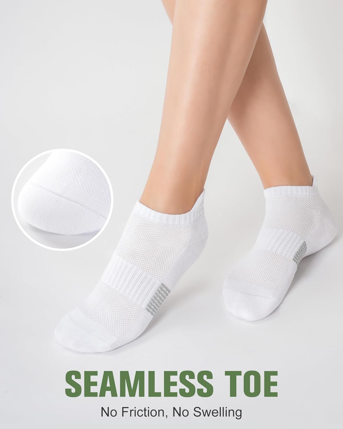 Detalle de Niorasen Ankle Socks for Women — 6 Pairs, Breathable Bamboo Viscose Low Cut Comfort